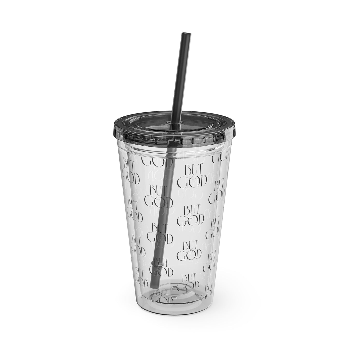 16oz Sunsplash Reusable Tumbler with Straw — Clear Beach Vibe Drink Cup