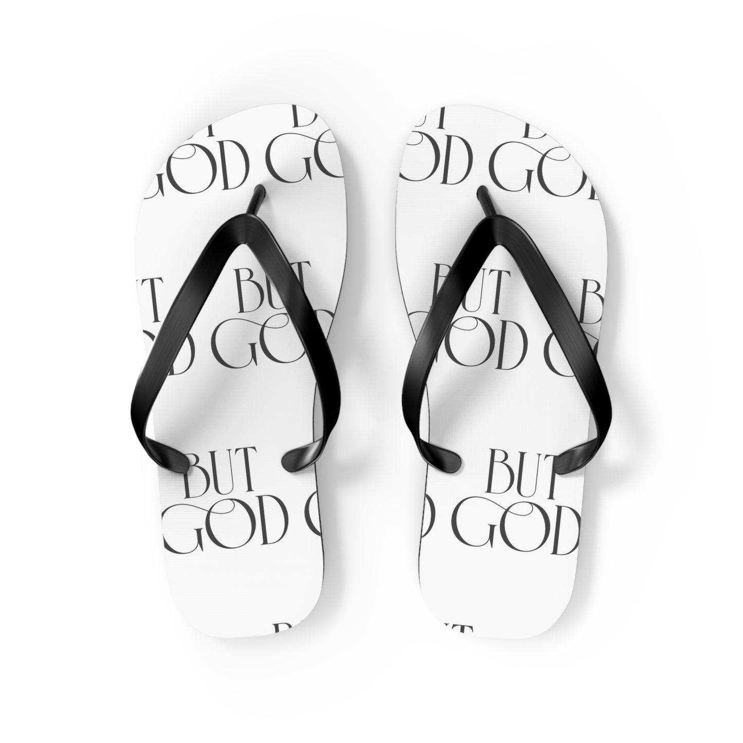 Copy of But God Flip Flops — Black Inspirational Christian Beach Sandals