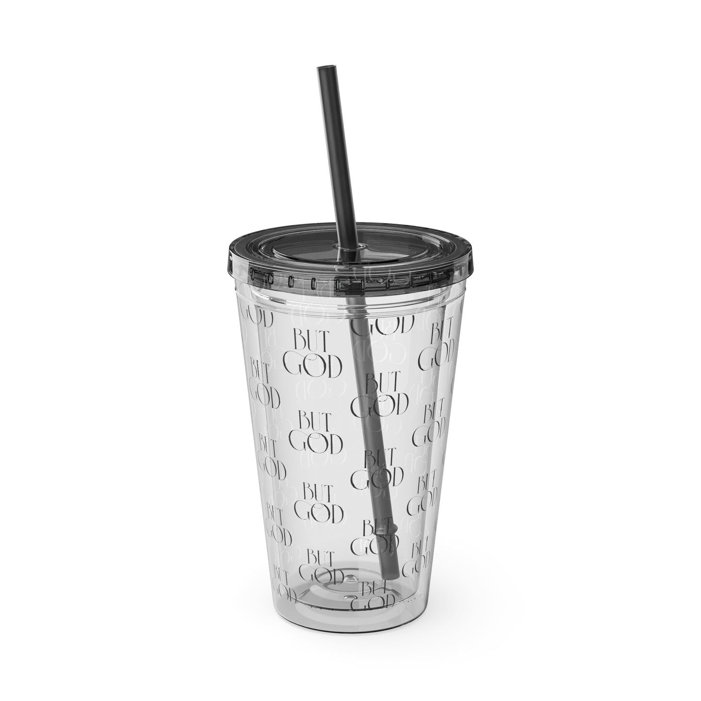 16oz Sunsplash Reusable Tumbler with Straw — Clear Beach Vibe Drink Cup