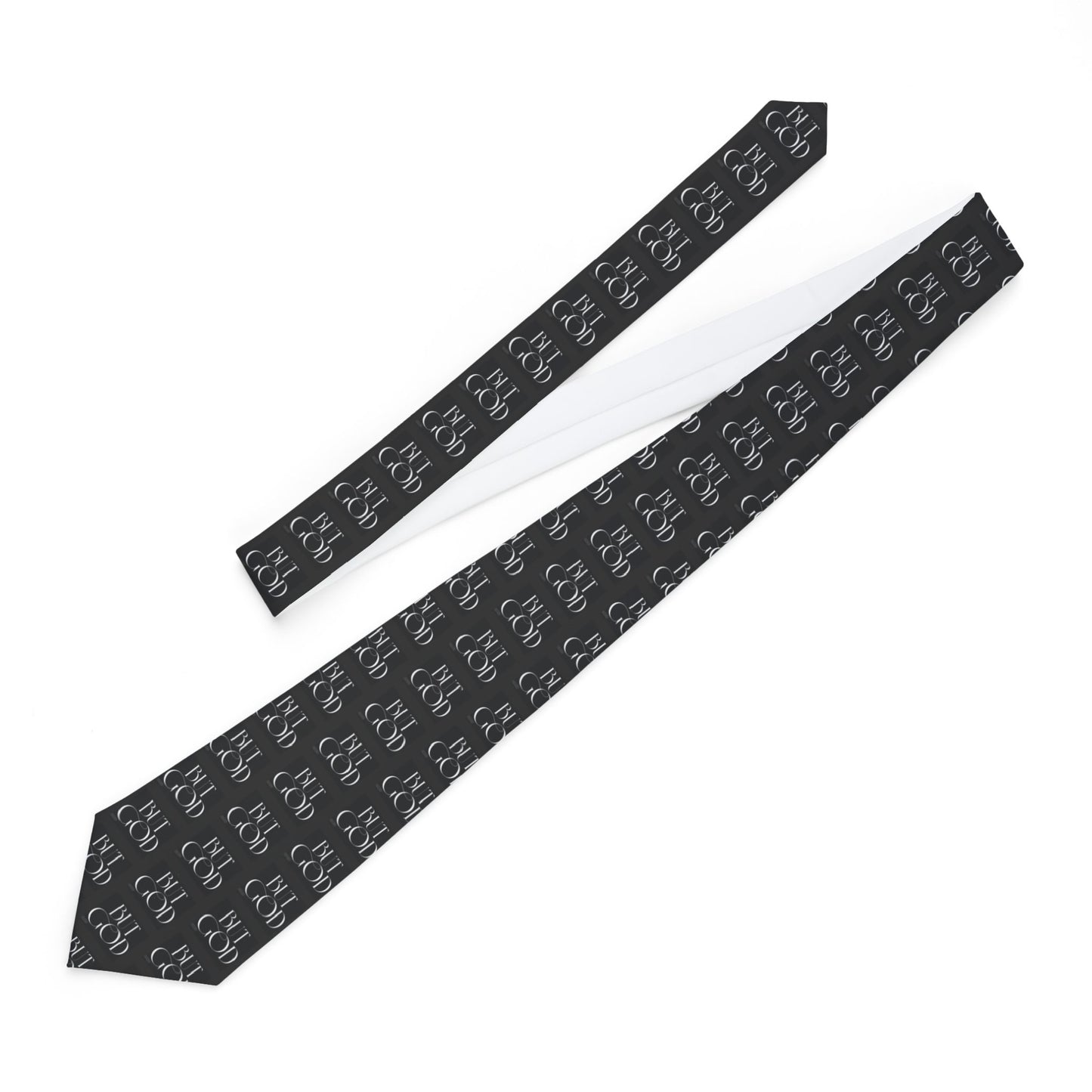 Black Geometric Pattern Necktie — Subtle Textured Squares Formal Tie