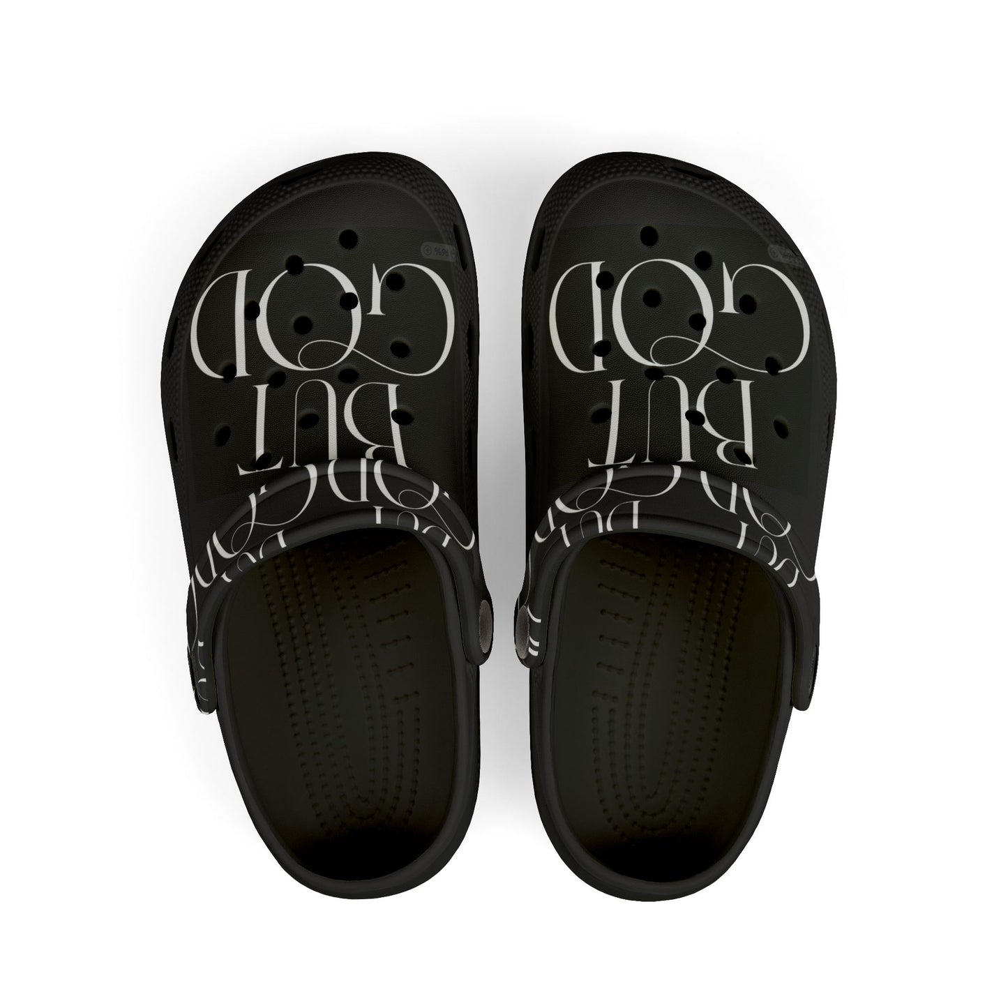 Kids Foam Clogs — White 'Cool' All-Over Print Slip-Ons
