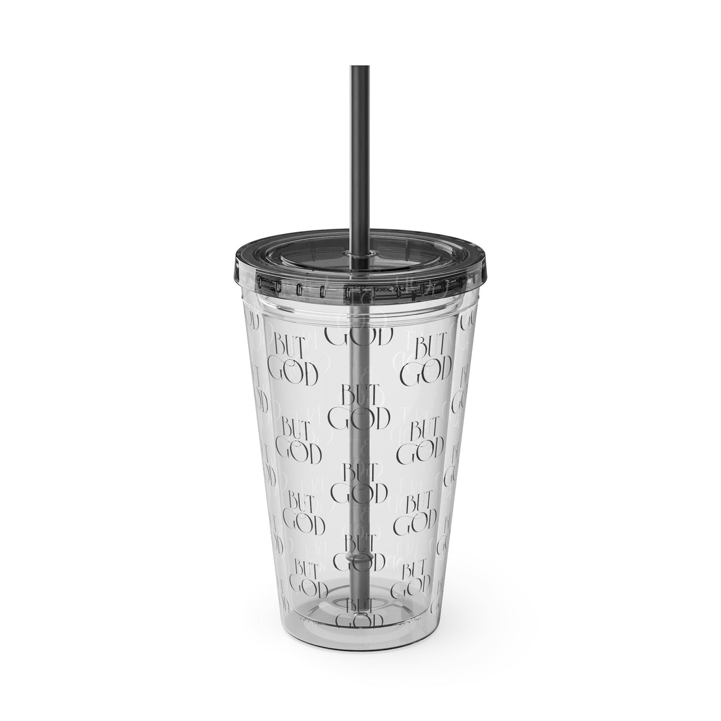 16oz Sunsplash Reusable Tumbler with Straw — Clear Beach Vibe Drink Cup