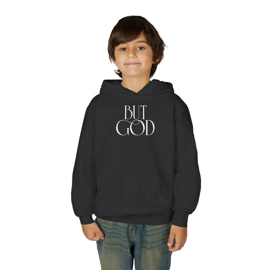 Youth Hoodie — 'But God' Inspirational Graphic Pullover