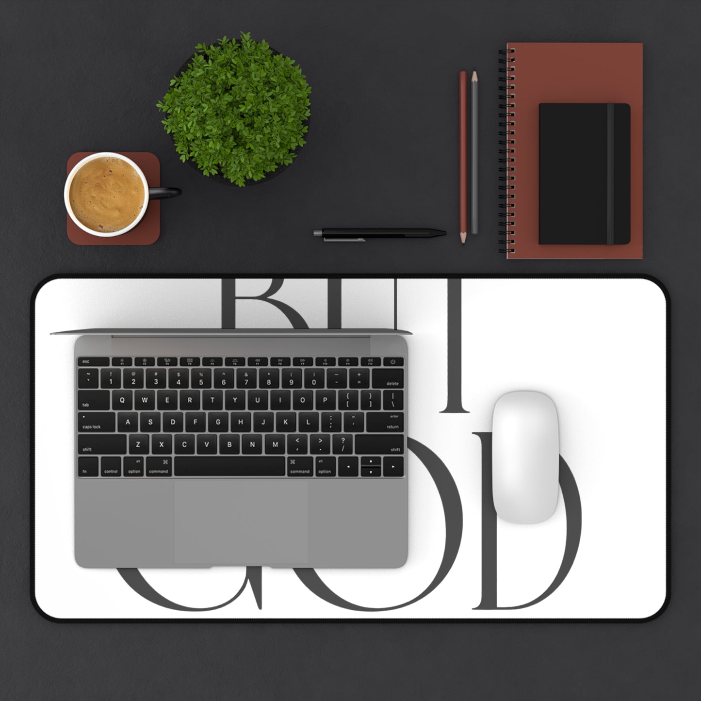 Desk Mat — Minimalist "BUT GOD" Inspirational Desk Mat for Christian Home Office