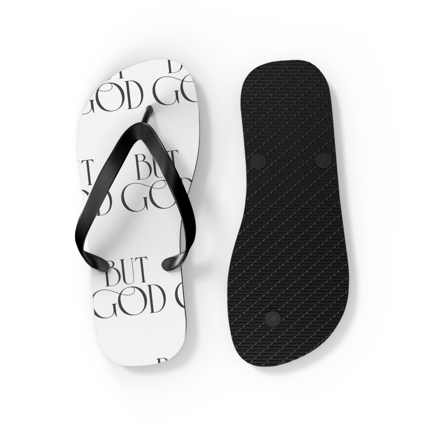Copy of But God Flip Flops — Black Inspirational Christian Beach Sandals