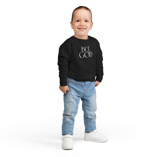 Toddler Sweatshirt — 'But God' Minimalist Christian Kids Pullover