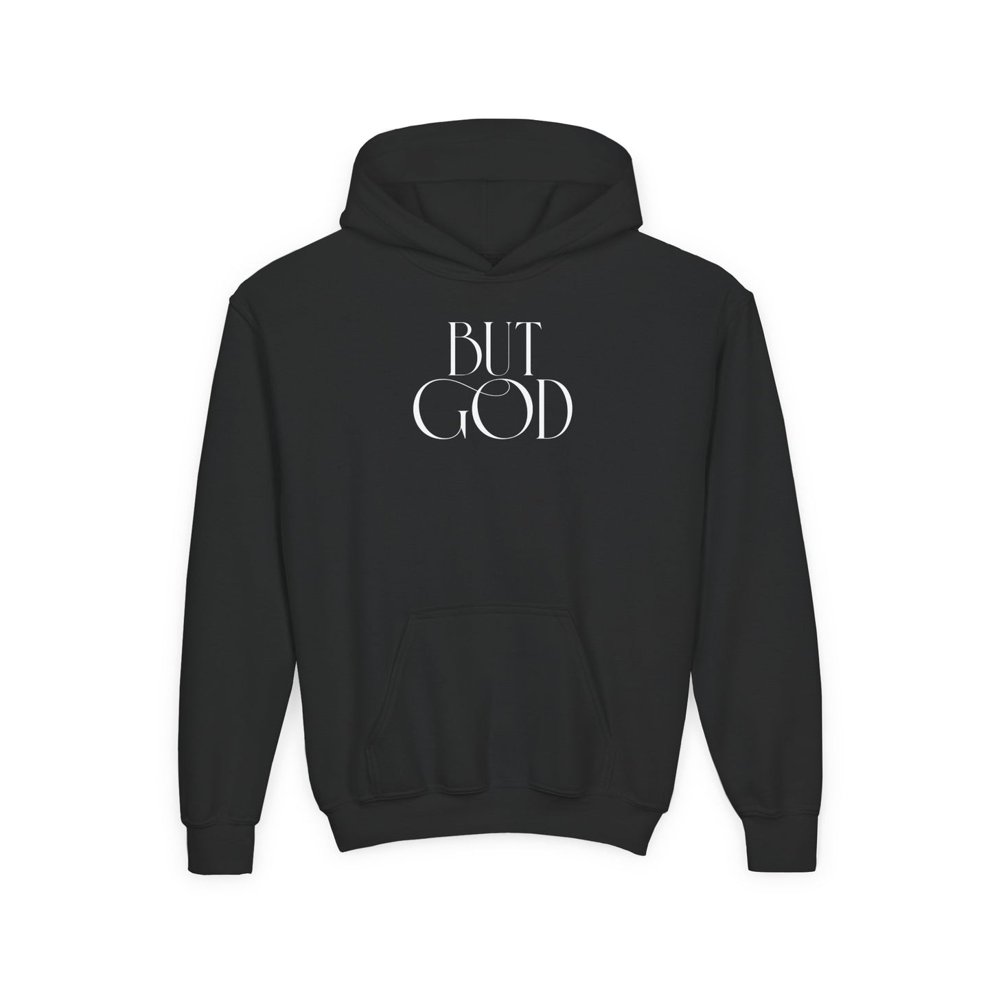 Youth Hoodie — 'But God' Inspirational Graphic Pullover