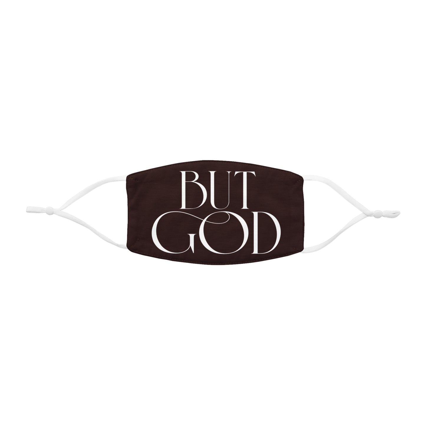 Face Mask — "But God" Minimalist Black Polyester Faith Mask