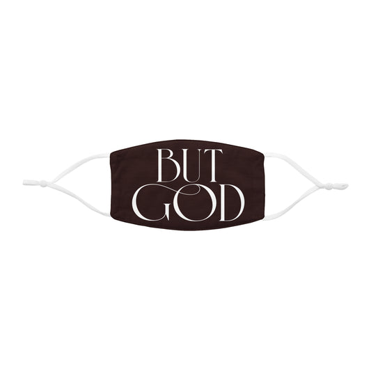 Face Mask — "But God" Minimalist Black Polyester Faith Mask