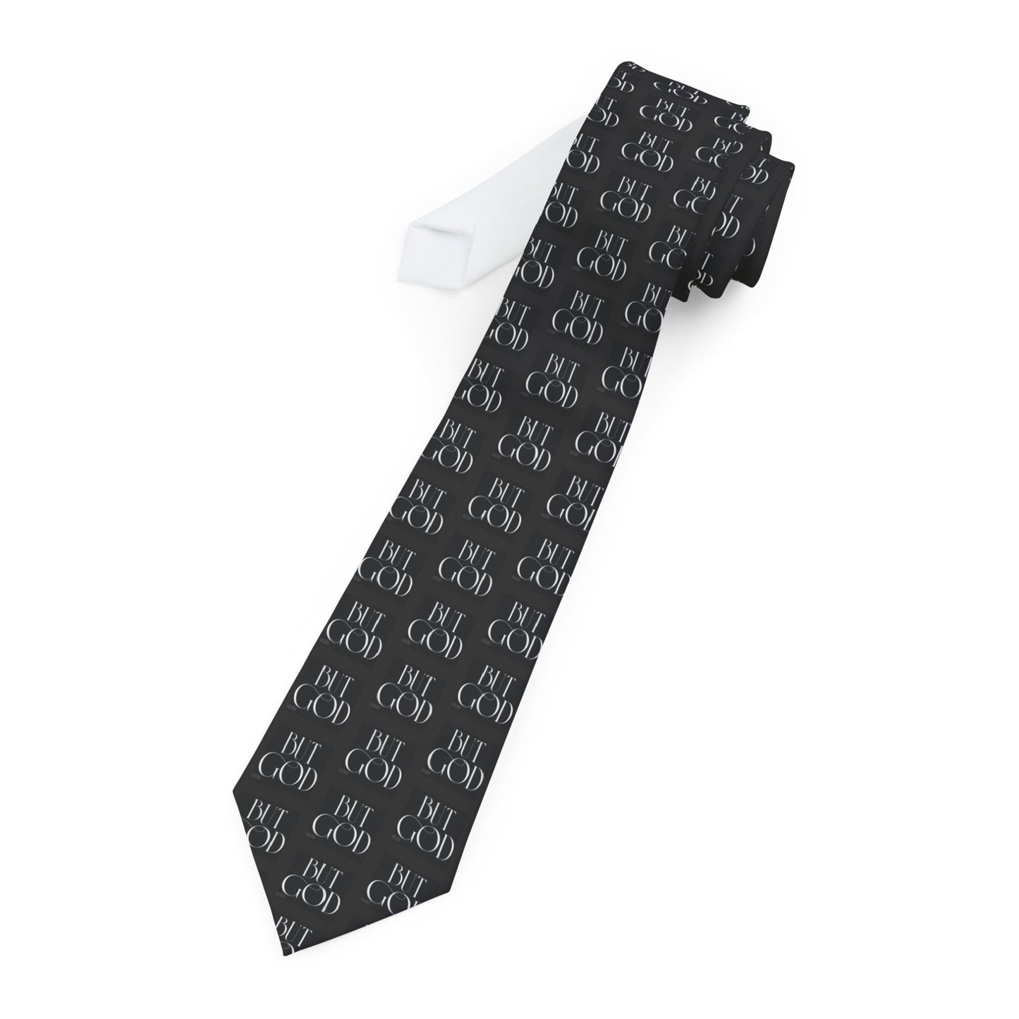 Black Geometric Pattern Necktie — Subtle Textured Squares Formal Tie