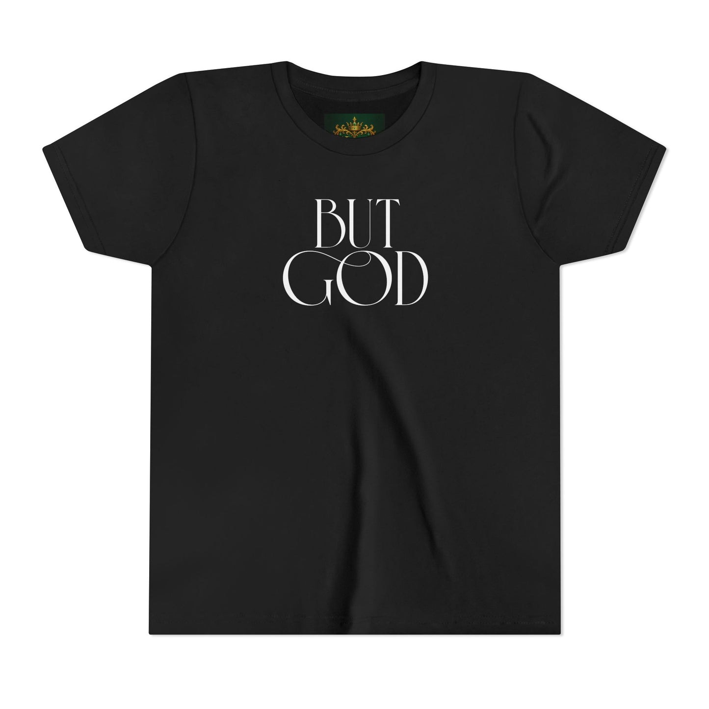 Youth Tee — "But God" Faith Graphic Shirt