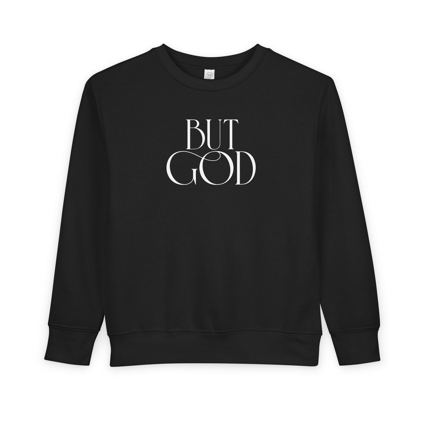 Toddler Sweatshirt — 'But God' Minimalist Christian Kids Pullover