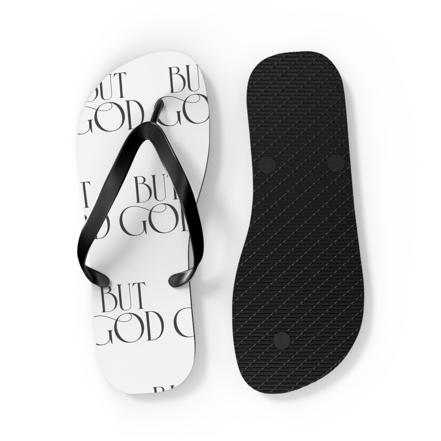 Copy of But God Flip Flops — Black Inspirational Christian Beach Sandals