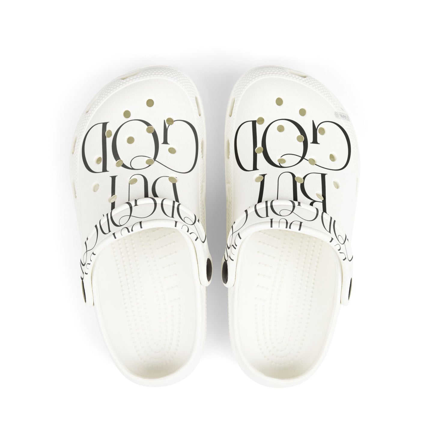 Kids Foam Clogs — White 'Cool' All-Over Print Slip-Ons