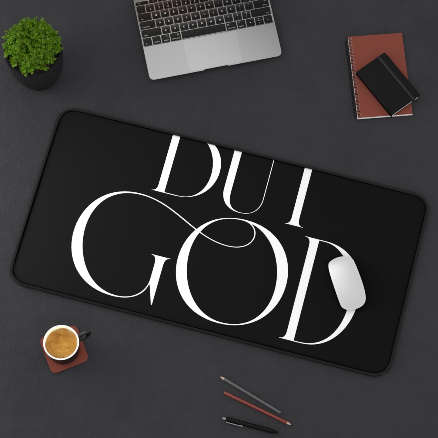 Copy of Desk Mat — Minimalist "BUT GOD" Inspirational Desk Mat for Christian Home Office