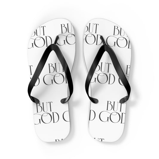 Copy of But God Flip Flops — Black Inspirational Christian Beach Sandals