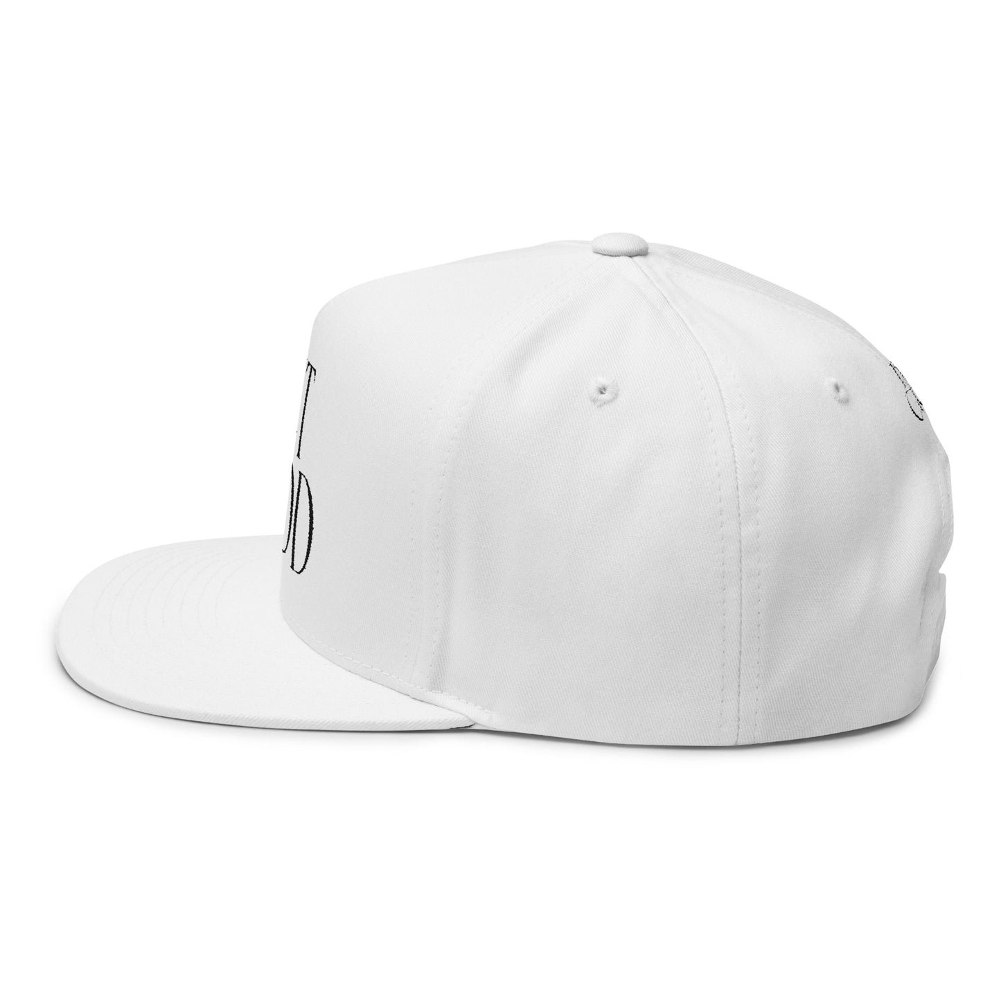 Copy of But God Embroidered Flat Bill Cap — Christian Snapback Hat
