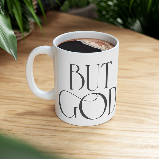 Good God Ceramic Mug — Elegant Script Coffee Cup (11oz & 15oz)