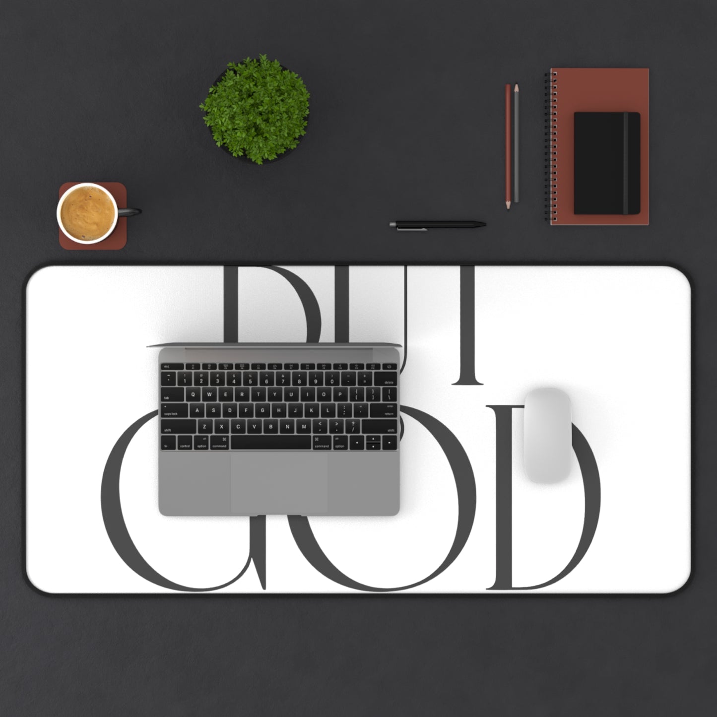 Desk Mat — Minimalist "BUT GOD" Inspirational Desk Mat for Christian Home Office