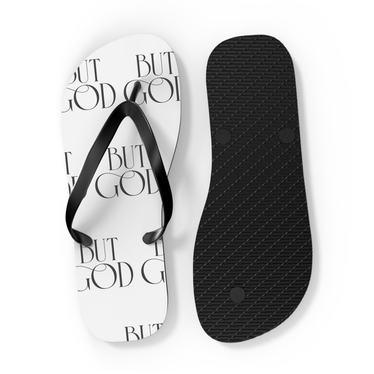 Copy of But God Flip Flops — Black Inspirational Christian Beach Sandals