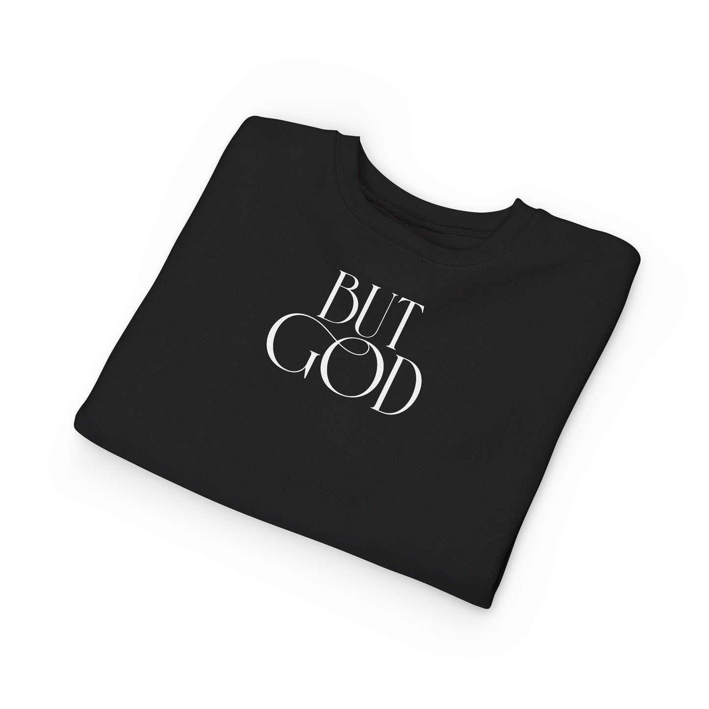 Toddler Sweatshirt — 'But God' Minimalist Christian Kids Pullover