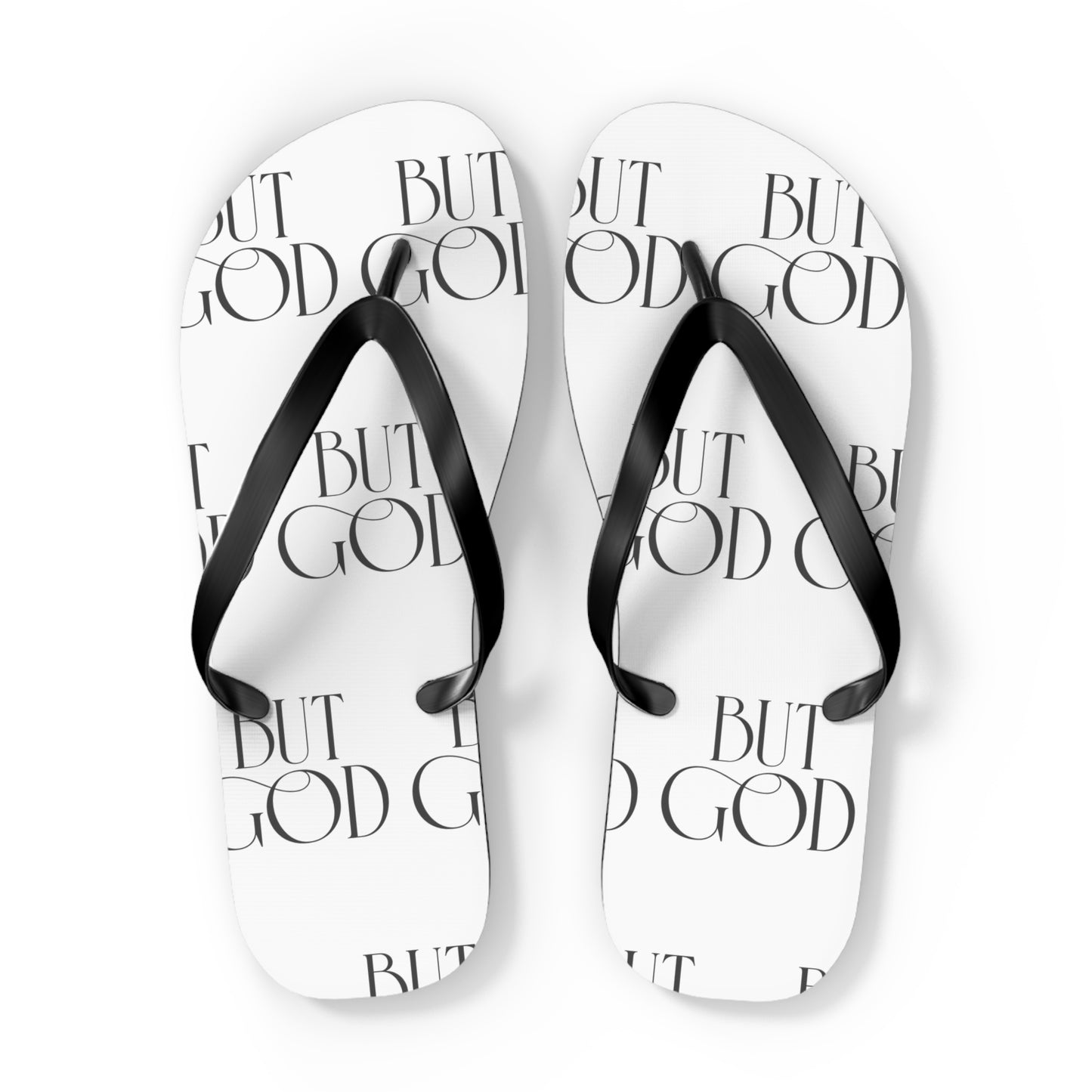 Copy of But God Flip Flops — Black Inspirational Christian Beach Sandals